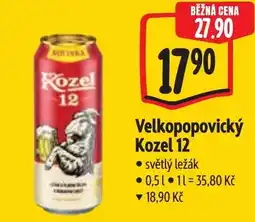 Albert Velkopopovický Kozel 12 nabídka