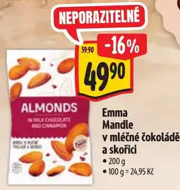 Albert Emma Mandle v mléčné čokoládě a skořici nabídka