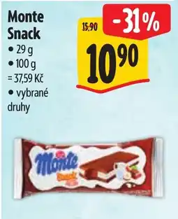 Albert Monte Snack nabídka