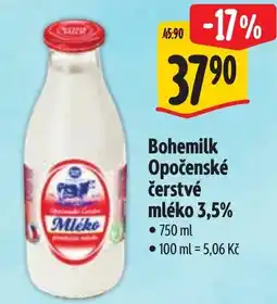 Albert Bohemilk čerstvé mléko 3,5% nabídka