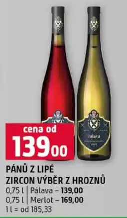 Terno Pánů z Lipé Zircon Výběr z Hroznů nabídka