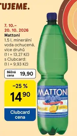 Tesco Mattoni voda ochucená nabídka
