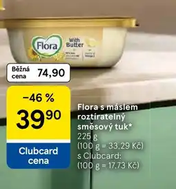 Tesco Flora s máslem roztíratelný směsový tuk nabídka