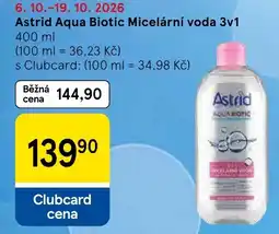 Tesco Astrid aqua biotic micelarni voda 3v1 nabídka