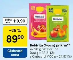 Tesco Bebivita Ovocný příkrm nabídka