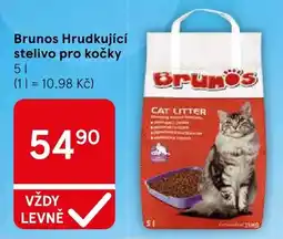 Tesco Brunos hrudkující stelivo pro kočky nabídka