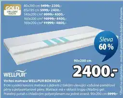 JYSK Vrchní matrace WELLPUR BOKSELVI nabídka