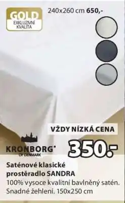 JYSK Saténové klasické prostěradlo SANDRA nabídka
