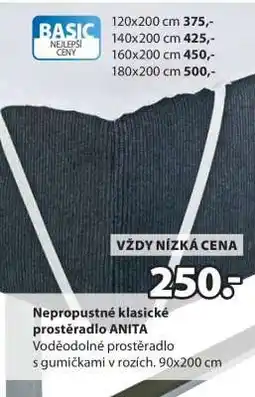 JYSK Nepropustné klasické prostěradlo ANITA nabídka