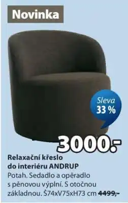 JYSK Relaxační křeslo do interiéru ANDRUP nabídka