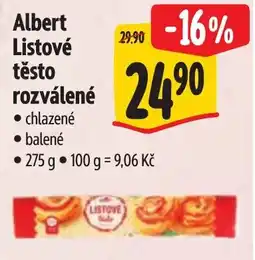 Albert Albert listové těsto rozválené nabídka