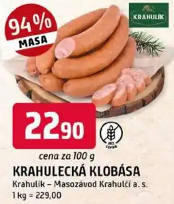 Trefa Krahulík krahulecká klobása nabídka