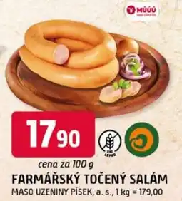 Trefa Maso Uzeniny Pisek Farmářský točený salám nabídka