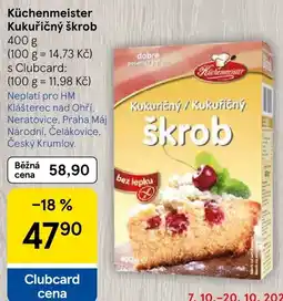 Tesco Kuchynmeister kukuričný škrob nabídka