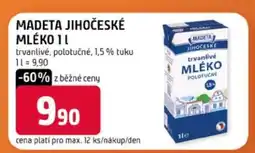 Terno MADETA Jihočeské mléko 1 l nabídka