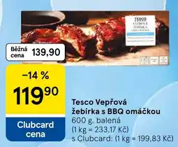 Tesco Tesco Vepřová žebírka s BBQ omáčkou nabídka