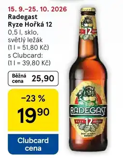 Tesco Radegast Ryze Hořká 12 nabídka