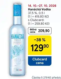 Tesco Hanacka Vodka nabídka