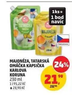 Penny Market MAJONÉZA, TATARSKÁ OMÁČKA KAPSIČKA KARLOVA KORUNA nabídka