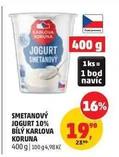 Penny Market SMETANOVÝ JOGURT 10% BÍLÝ KARLOVA KORUNA nabídka