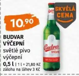 Terno Budvar výčepní světlé pivo výčepní nabídka