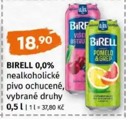 Terno Birell 0,0% nealkoholické pivo ochucené, vybrané druhy nabídka