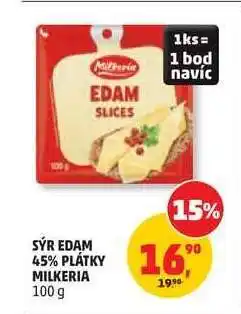 Penny Market Sýr Edam 45% plátky Milkeria nabídka