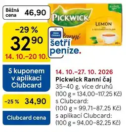 Tesco Pickwick Ranní čaj nabídka