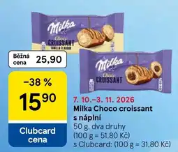 Tesco Milka Choco croissant s náplní nabídka