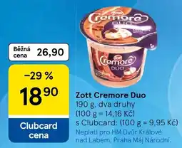 Tesco Zott Cremore Duo nabídka