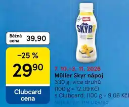 Tesco Müller Skyr nápoj nabídka