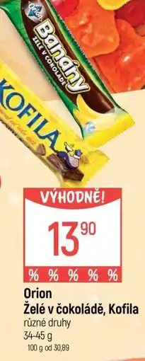 Globus Orion Želé v čokoládě, Kofila nabídka