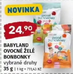 Trefa Babyland ovocné želé bonbonky vybrané druhy nabídka