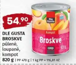 Trefa Dle Gusta broskve púlené, loupané, kompot nabídka