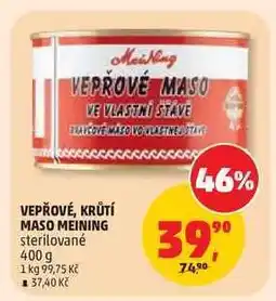 Penny Market VEPŘOVÉ, KRŮTÍ MASO MEINING nabídka