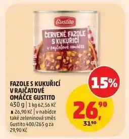 Penny Market FAZOLE S KUKUŘICÍ V RAJČATOVÉ OMÁČCE GUSTITO nabídka