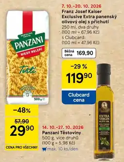 Tesco Panzani těstoviny nabídka