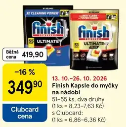 Tesco Finish kapsle do myčky na nádobí nabídka