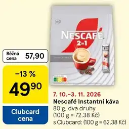 Tesco Nescafé instantní káva nabídka