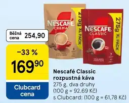 Tesco Nescafe classic rozpus tná káva nabídka
