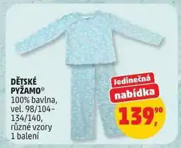 Penny Market DĚTSKÉ PYŽAMO nabídka