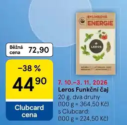 Tesco Leros Funkční čaj nabídka