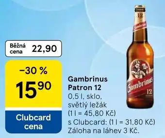Tesco Gambrinus Patron 12 nabídka