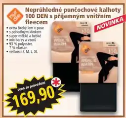 Norma Neprůhledné punčochové kalhoty 100 DEN s příjemným vnitřním fleecem nabídka