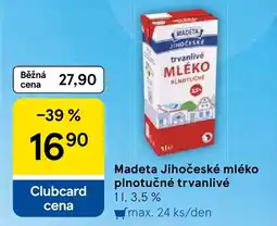 Tesco Madeta jihoceske mléko plnotučné trvanlivé nabídka