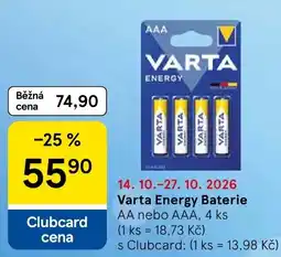Tesco Varta Energy Baterie nabídka