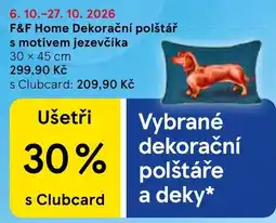 Tesco F&F Home Dekorační polštář s motivem jezevčíka nabídka