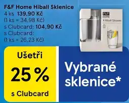 Tesco F&F Home Hiball Sklenice nabídka
