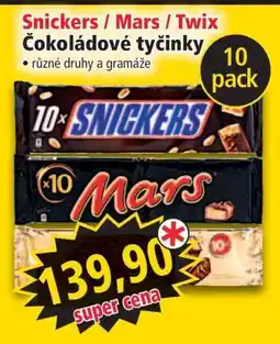 Norma Snickers, Mars, Twix nabídka