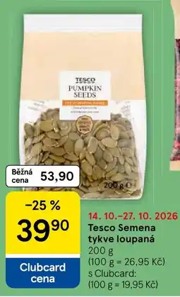 Tesco Tesco semena tykve loupaná nabídka